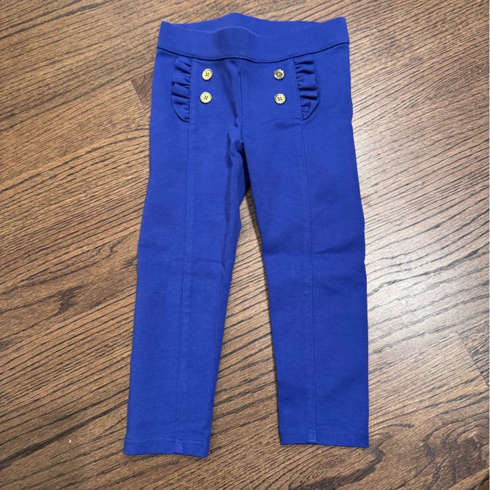Janie and Jack Royal Blue Leggings with Button Accents
